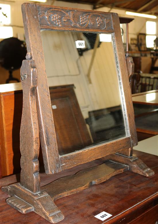 Oak toilet mirror